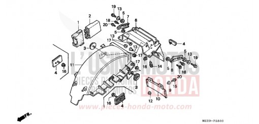 GARDE-BOUE ARRIERE CBR1000FP de 1993